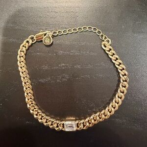 Ana Luisa Gold Curb Chain Crystal bracelet